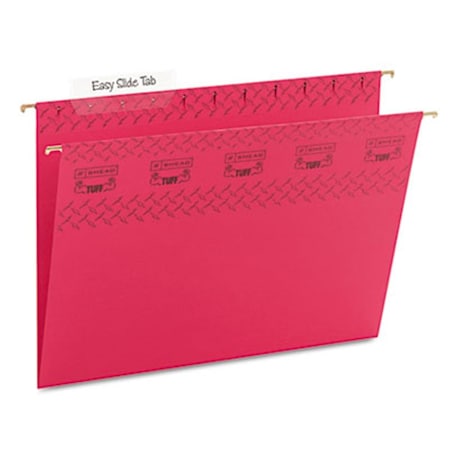 Made-To-Stick Tuff Hanging Folder w/Easy Slide Tab- Letter- Red, 18PK MA193630